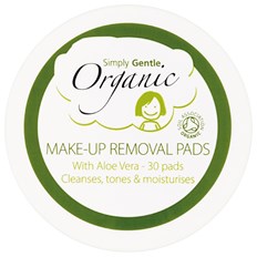Simply Gentle Organic Ekologiska Rengöringspads för ansiktet, 30 st