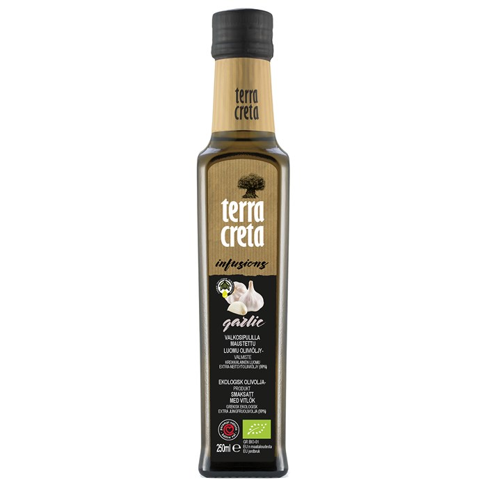 Terra Creta Ekologisk Extra Virgin Olivolja med Vitlök, 250 ml