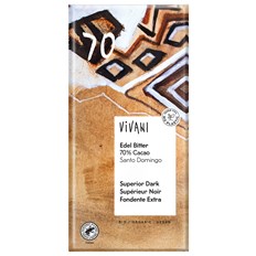 Vivani Ekologisk Mörk Choklad Santo Domingo 70%, 100 g
