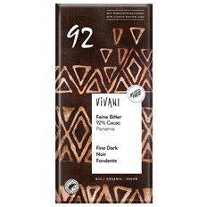 Vivani Ekologisk Mörk Choklad 92%, 80 g