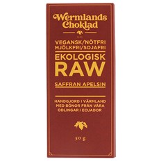 WermlandsChoklad Ekologisk Rawchoklad Saffran & Apelsin 50%, 50 g