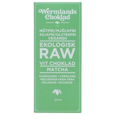 WermlandsChoklad Ekologisk Rawchoklad Vit Matcha 50%, 50 g