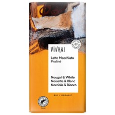 Vivani Ekologisk Mörk Nougat & Vit Choklad med Espressokrisp, 100 g