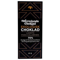 WermlandsChoklad Ekologisk Choklad Salmiak & Lakrits 70%, 45 g