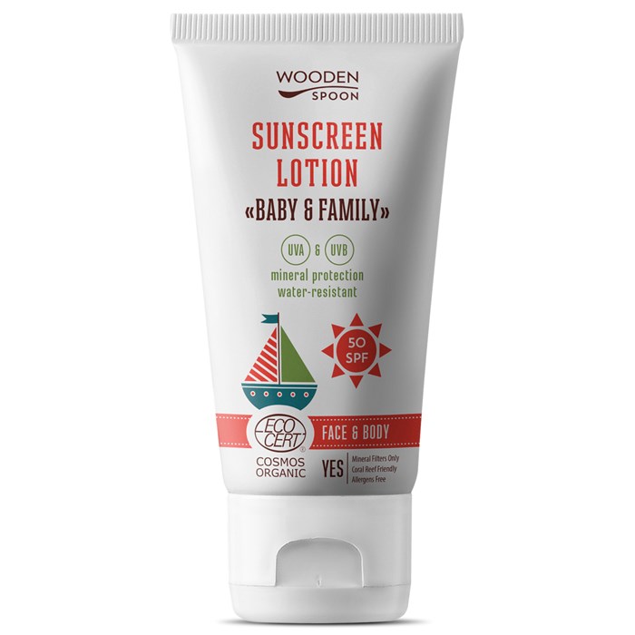 Wooden Spoon Sunscreen Lotion Baby & Family SPF 50