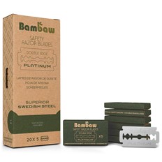 Bambaw Dubbeleggade Rakblad till Säkerhetsrakhyvel, 20 x 5-pack