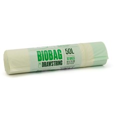 BioBag Nedbrytbar Avfallspåse med dragsko - 50 L, 10-pack