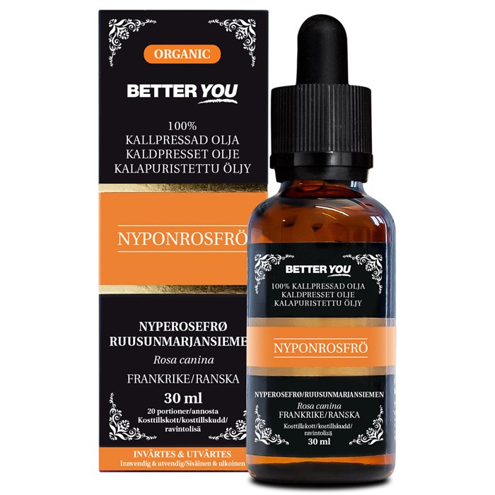 Better You Ekologisk Nyponrosfröolja Kallpressad, 30 ml