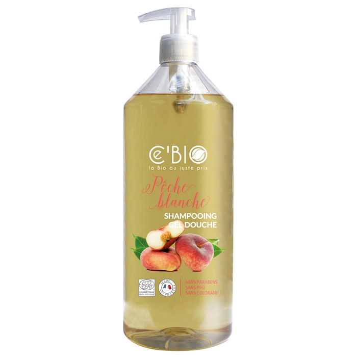 Ce’Bio White Peach Shower Gel & Shampoo, 1 L