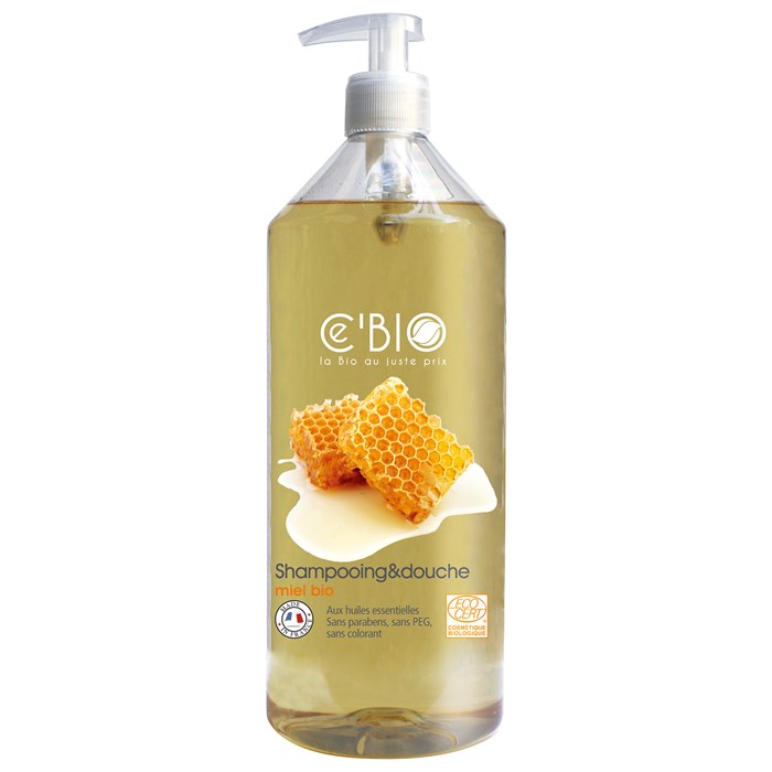 Ce’Bio Honey Shower Gel & Shampoo, 1 L