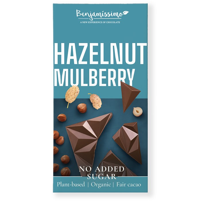 Benjamissimo Sockerfri Choklad med Hasselnötter & Mullbär, 60 g