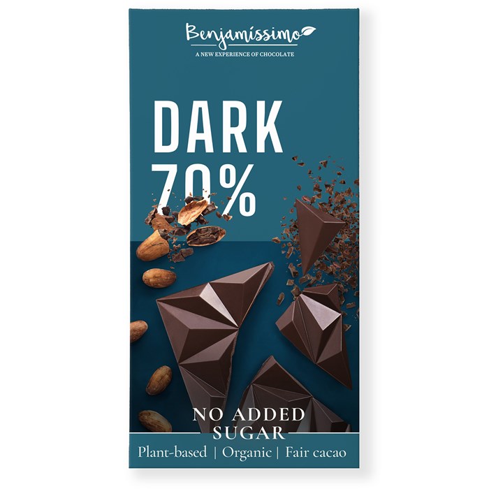 Benjamissimo Sockerfri Mörk Choklad 70%, 60 g