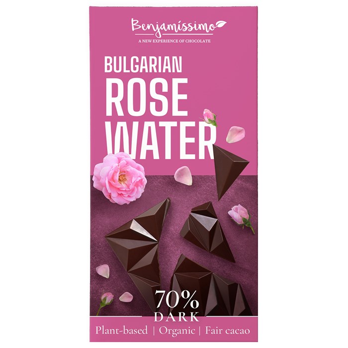 Benjamissimo Ekologisk Mörk Choklad med Rosenvatten, 60 g