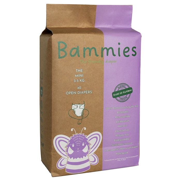 Bammies Bambublöjor The Mini 3-5 kg, 40 st