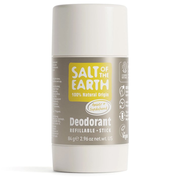 Salt of the Earth Amber & Sandalwood Refillable Deodorant Stick, 84 g