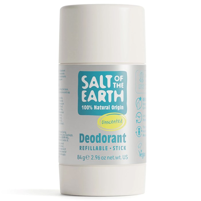 Salt of the Earth Unscented Refillable Deodorant Stick, 84 g
