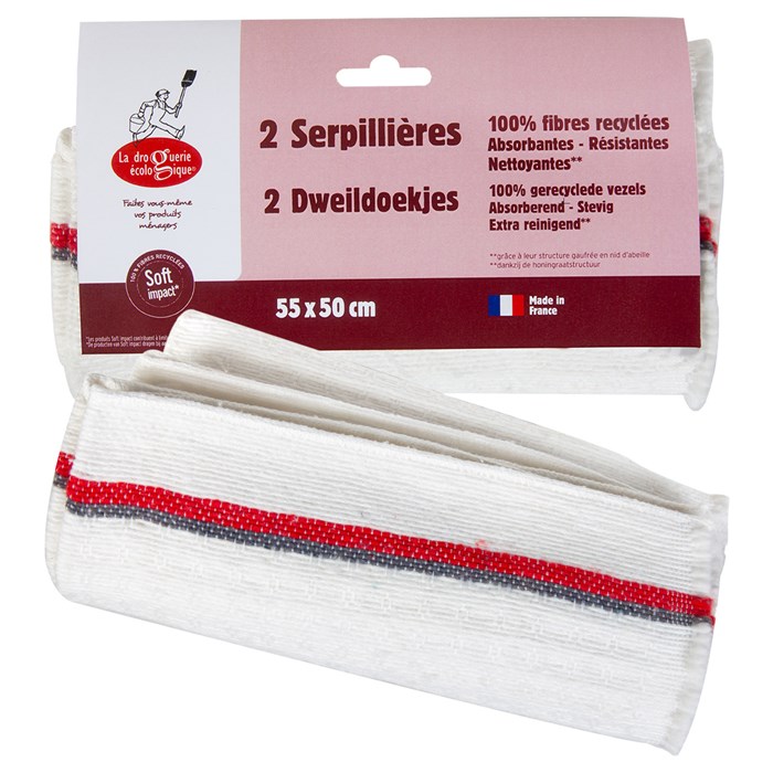 La Droguerie Écologique Golvtrasa av Återvunna tygfibrer, 2-pack