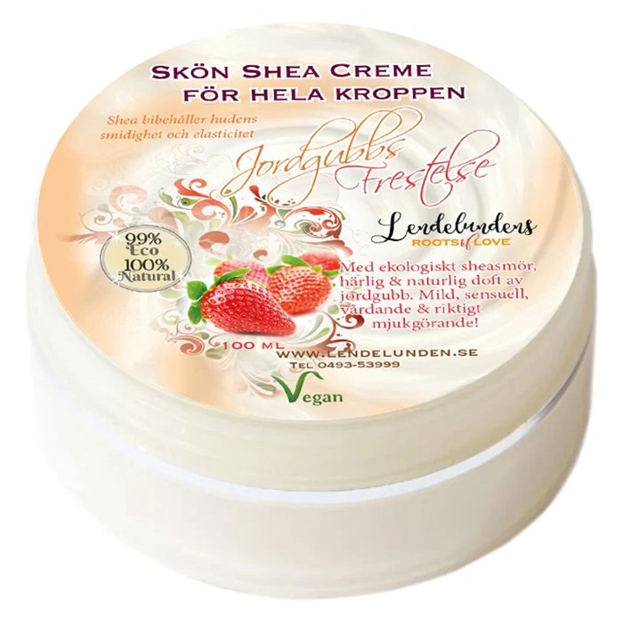 Lendelunden Sheasmör Jorgubbsfrestelse, 100 ml