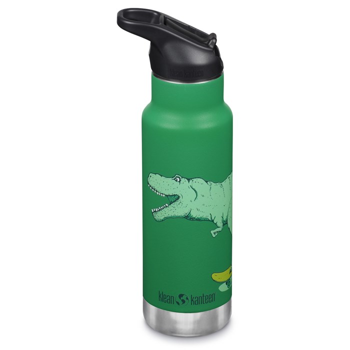 Klean Kanteen Kid Classic Isolerad Vattenflaska - Dino Skate, 355 ml