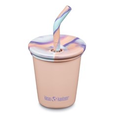 Klean Kanteen Kids Cup med Sugrörslock - Peach Parfait, 296 ml