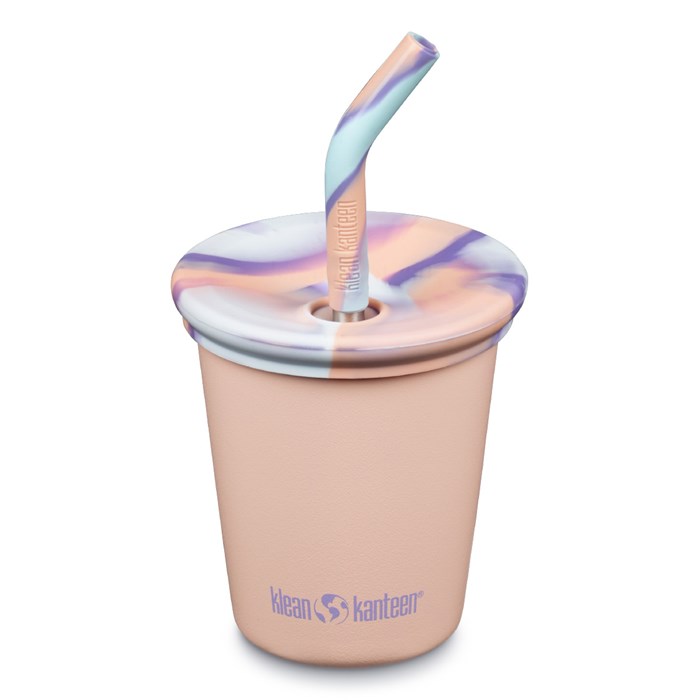 Klean Kanteen Kids Cup med Sugrörslock - Peach Parfait, 296 ml