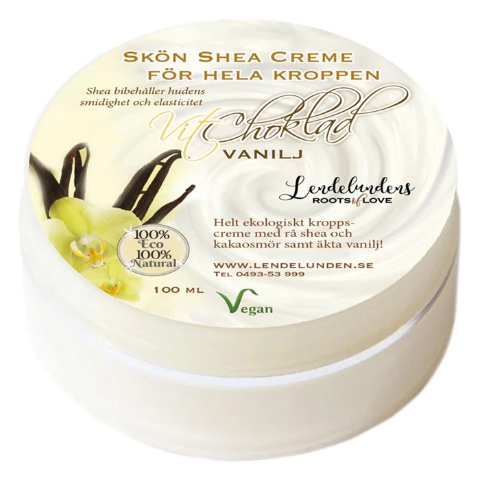 Lendelunden Sheasmör Vit choklad & Vanilj, 100 ml