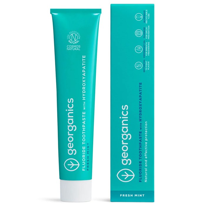 Georganics Fluoridtandkräm med Hydroxiapatit - Fresh Mint, 75 ml
