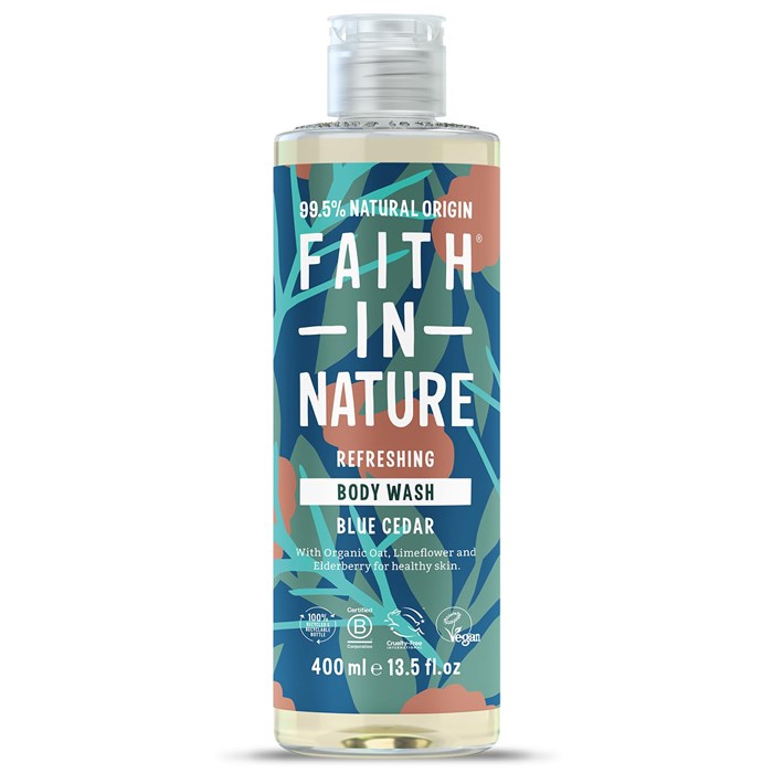 Faith in Nature Blue Cedar Body Wash, 400 ml