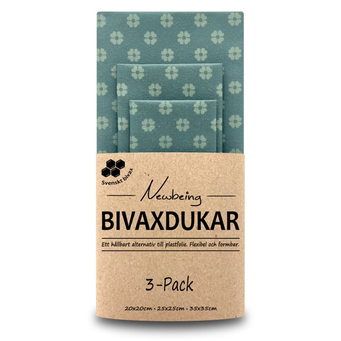 Newbeing Bivaxdukar Blå Blomma, 3 st