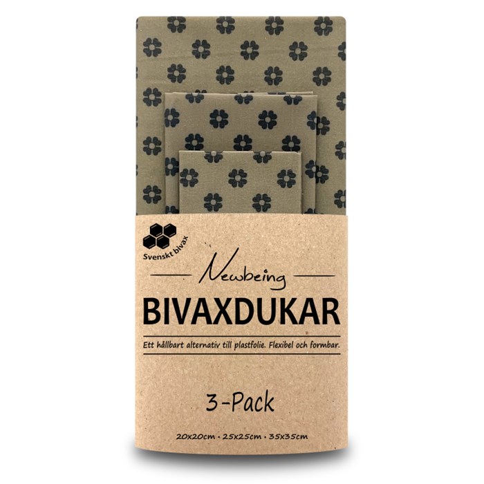 Newbeing Bivaxdukar Beige Blomma, 3 st