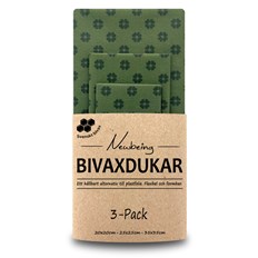 Newbeing Bivaxdukar Grön Blomma, 3 st