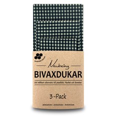 Newbeing Bivaxdukar Svart Ruta, 3 st