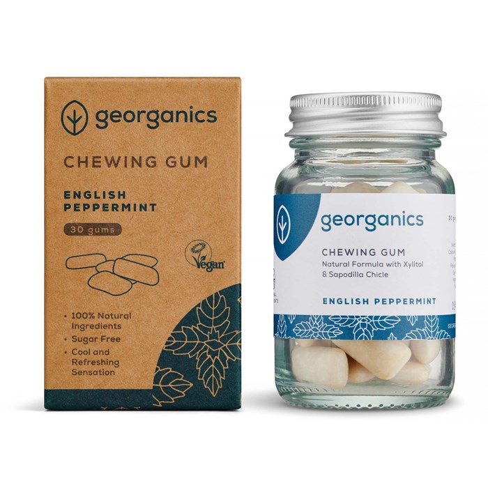 Georganics Tuggummi English Peppermint, 30 st