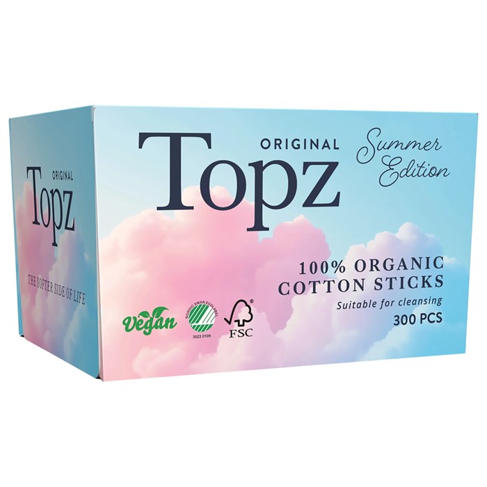 Topz Ekologiska Bomullspinnar, 300 st