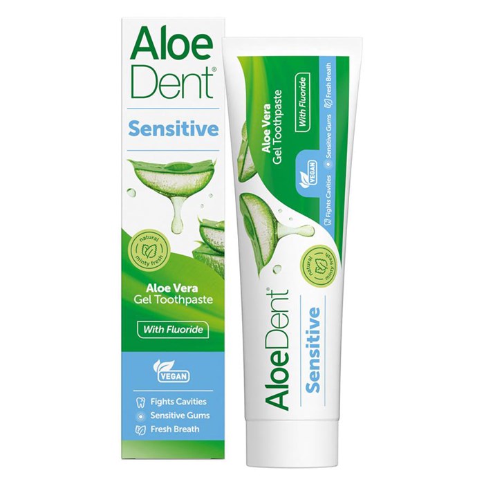 AloeDent Aloe Vera Sensitive Fluoride Gel Toothpaste, 100 ml