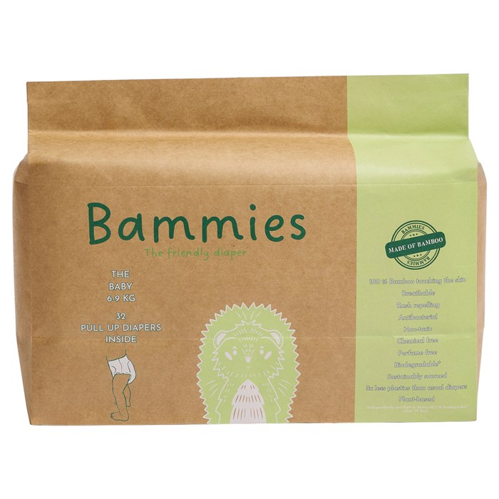 Bammies Bambubyxblöjor The Baby 6-9 kg, 32 st