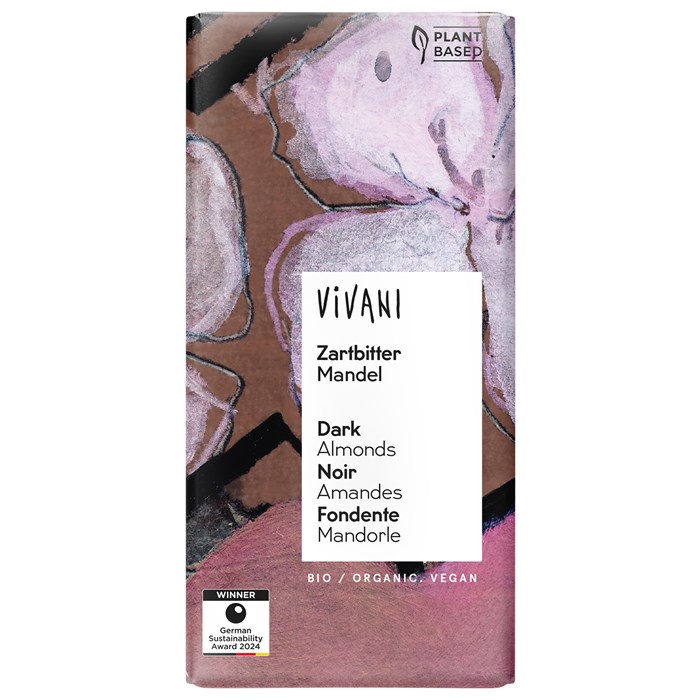 Vivani Ekologisk Mörk Choklad 55% med Mandel, 100 g
