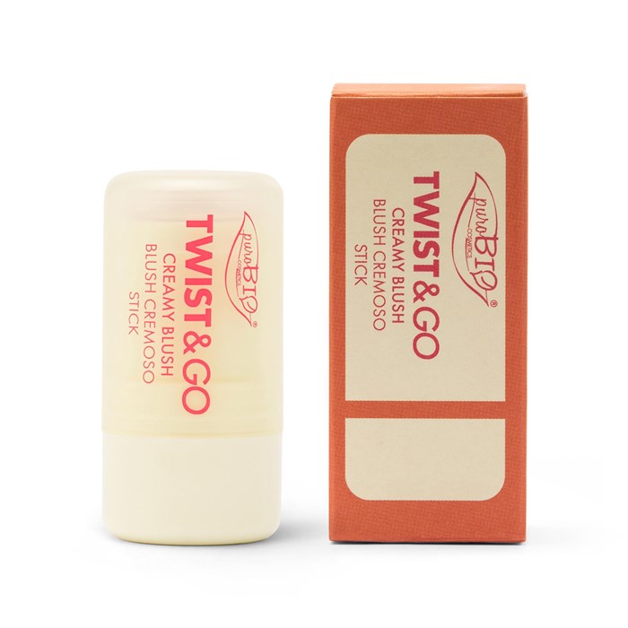 puroBIO Cosmetics Twist & Go Creamy Blush Stick - Macaron Pink, 5 g