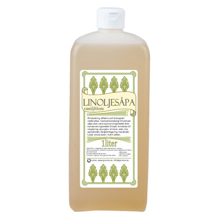 Grunne Linoljesåpa Vaniljblom, 1 L
