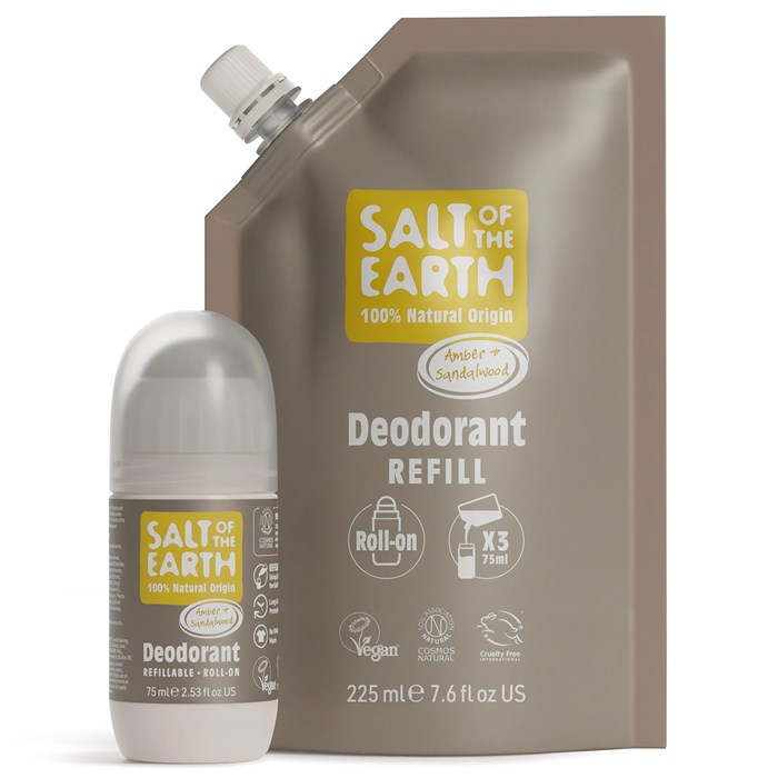 Salt of the Earth Amber & Sandalwood Refillable Roll-On Deodorant