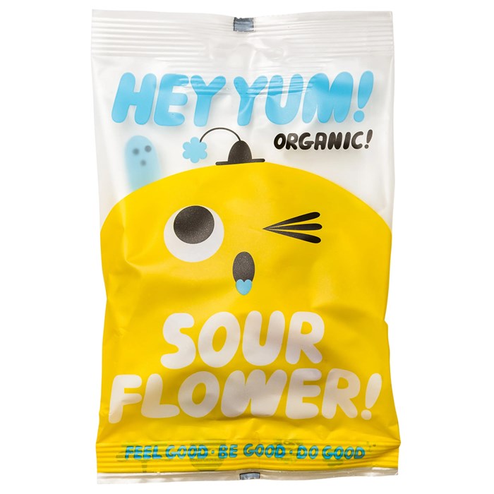 HEY YUM! Ekologiskt Gelégodis Sour Flower, 100 g