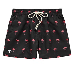 Oas Black Flamingo Swim Shorts Herr