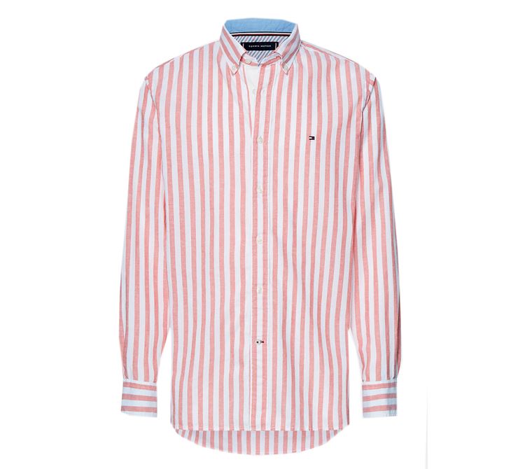 Tommy Hilfiger Stripe Cotton Linen Shirt Herr