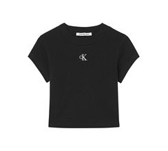 Calvin Klein Slim Cropped Ribbed T-Shirt Dam
