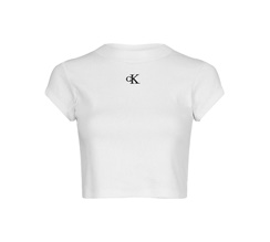 Calvin Klein Slim Cropped Ribbed T-Shirt Dam