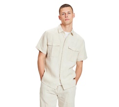 Knowledge Cotton SS Natural Linen Relaxed Fit Shirt Herr