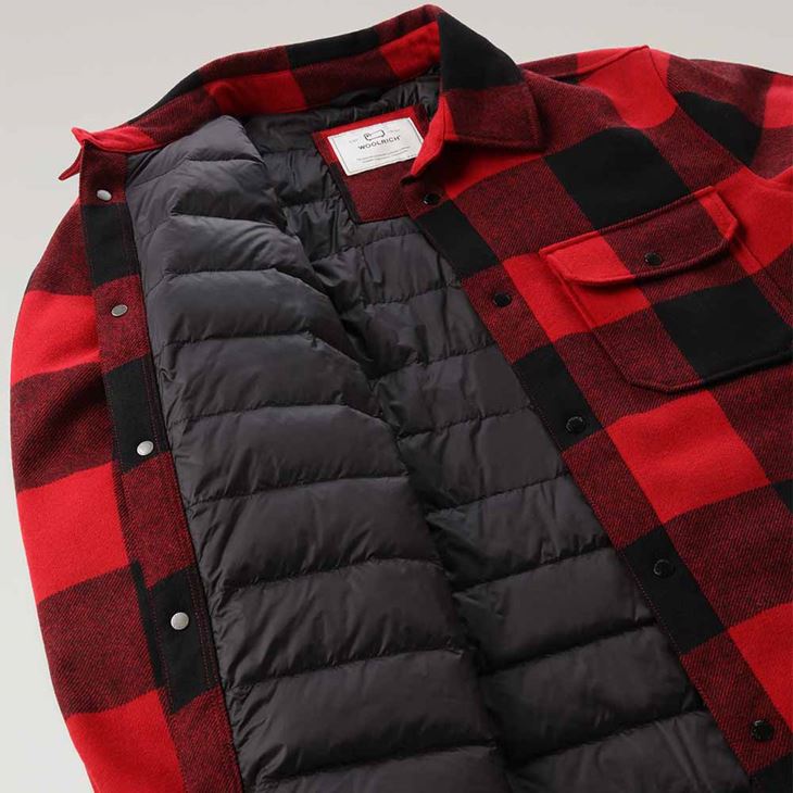 Woolrich Quilted Alaskan Check Overshirt In Recycled Wool Herr