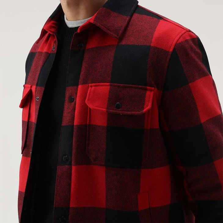 Woolrich Quilted Alaskan Check Overshirt In Recycled Wool Herr