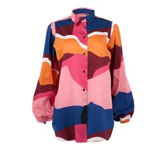 Knowledge Cotton Cotton Satin Printed Long Sleeved Shirt Dam