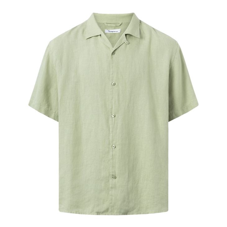 Knowledge Cotton Short Sleeved Linen Shirt Herr